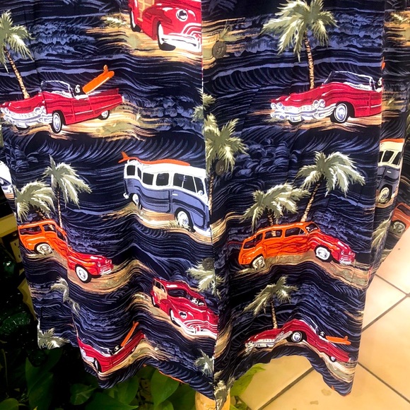Big Digs Men’s Hawaiian “ Surfing Beach Cars Short Sleeve Shirt Size 4X - Picture 5 of 14